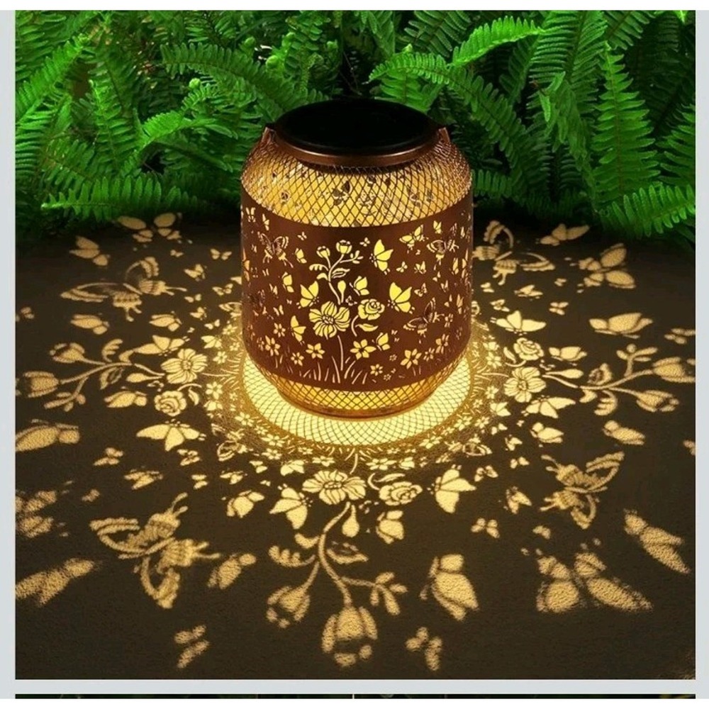 Butterfly Solar Lanterns Outdoor Gold Waterproof Decorative Garden Lamp NEW